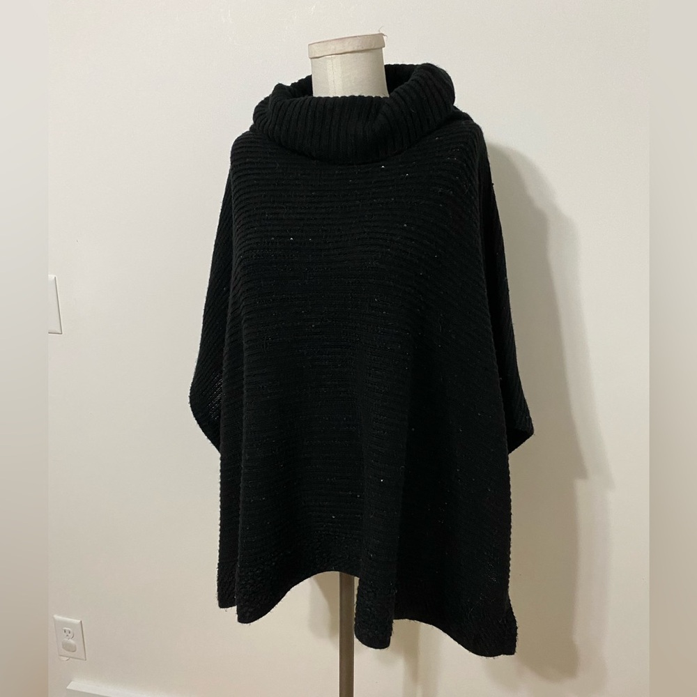 Women's Apt. 9 Sparkle Cowl Neck Poncho OS - Picture 2 of 6